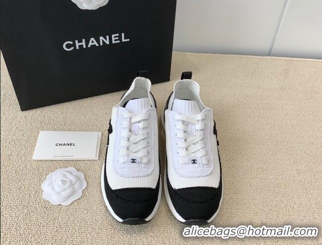 Duplicate Chanel Knitwear Sneakers G38332 White/Black