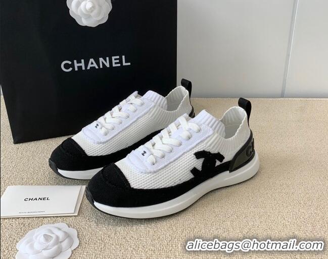 Duplicate Chanel Knitwear Sneakers G38332 White/Black