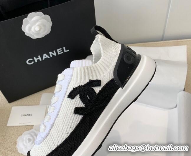 Duplicate Chanel Knitwear Sneakers G38332 White/Black