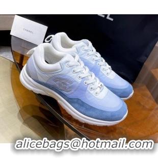 Grade Quality Chanel Fabric & Suede Sneakers G37122 Blue