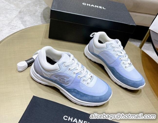 Grade Quality Chanel Fabric & Suede Sneakers G37122 Blue