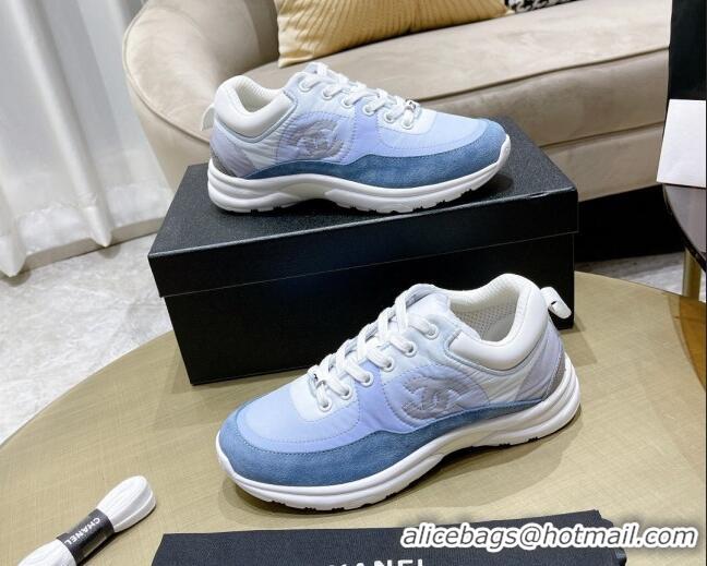 Grade Quality Chanel Fabric & Suede Sneakers G37122 Blue