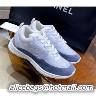 Most Popular Chanel Fabric & Suede Sneakers G37122 Blue