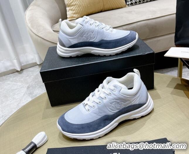 Most Popular Chanel Fabric & Suede Sneakers G37122 Blue