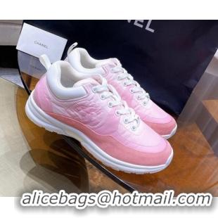 Purchase Chanel Fabric & Suede Sneakers G37122 Pink