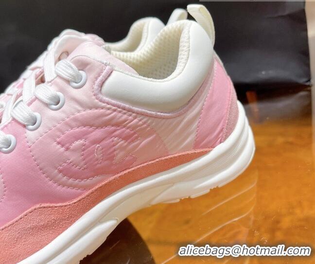 Purchase Chanel Fabric & Suede Sneakers G37122 Pink