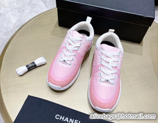 Purchase Chanel Fabric & Suede Sneakers G37122 Pink