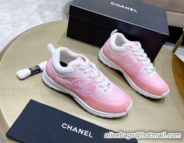 Purchase Chanel Fabric & Suede Sneakers G37122 Pink