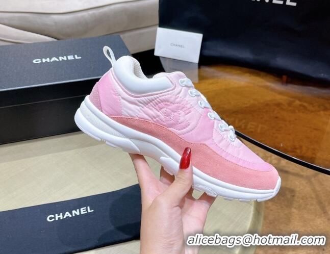 Purchase Chanel Fabric & Suede Sneakers G37122 Pink