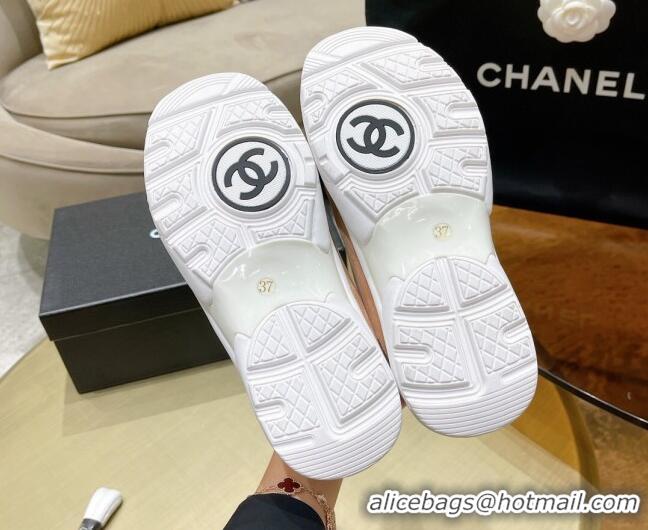 Good Quality Chanel Fabric & Suede Sneakers G37123 Pink