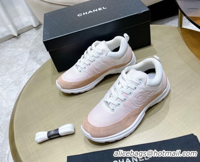 Good Quality Chanel Fabric & Suede Sneakers G37123 Pink