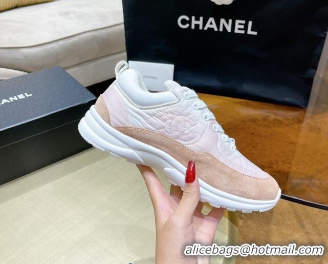 Good Quality Chanel Fabric & Suede Sneakers G37123 Pink