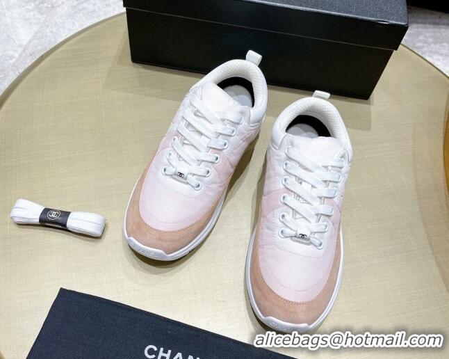 Good Quality Chanel Fabric & Suede Sneakers G37123 Pink