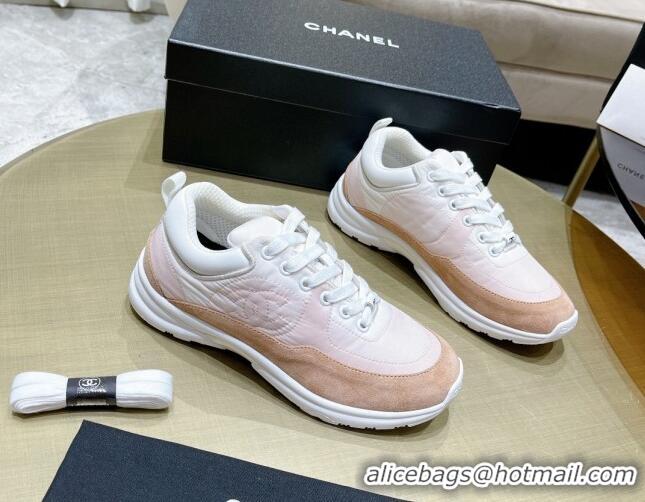 Good Quality Chanel Fabric & Suede Sneakers G37123 Pink