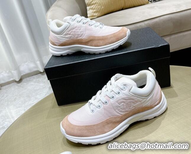 Good Quality Chanel Fabric & Suede Sneakers G37123 Pink