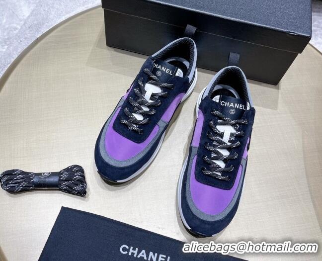 Luxurious Chanel Suede Sneakers Purple 111113