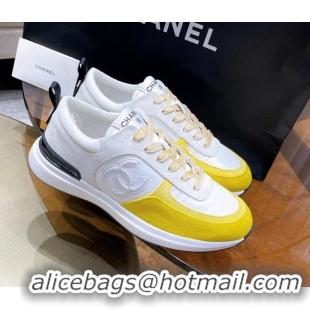 Good Quality Chanel Suede Sneakers 111113 Yellow