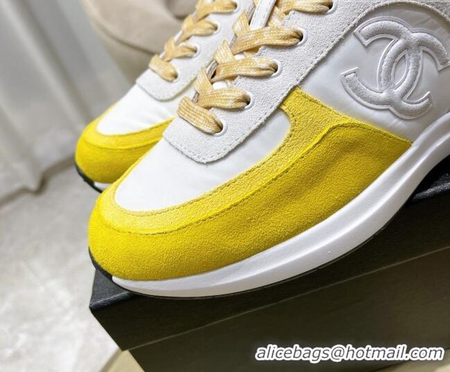 Good Quality Chanel Suede Sneakers 111113 Yellow