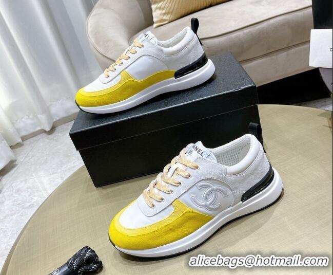 Good Quality Chanel Suede Sneakers 111113 Yellow