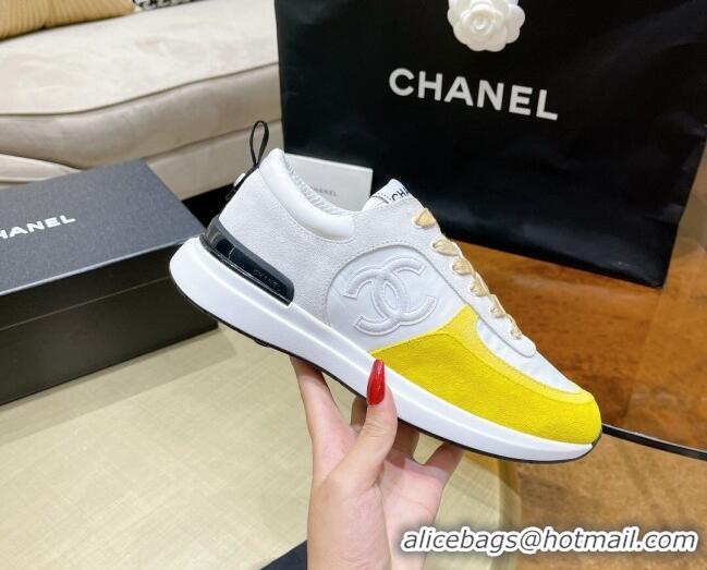 Good Quality Chanel Suede Sneakers 111113 Yellow