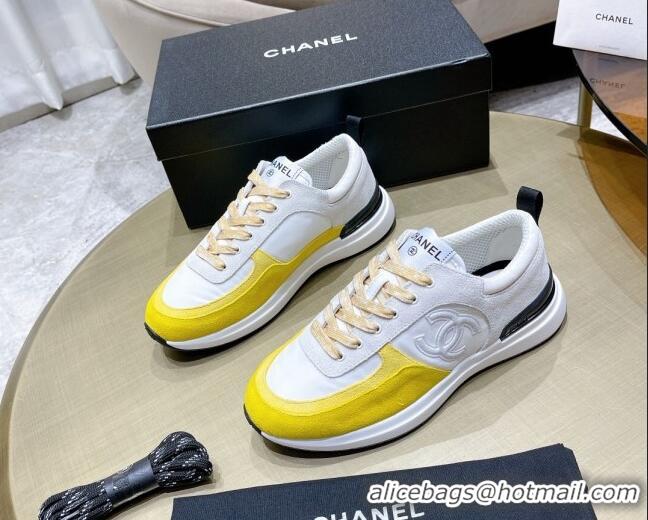 Good Quality Chanel Suede Sneakers 111113 Yellow