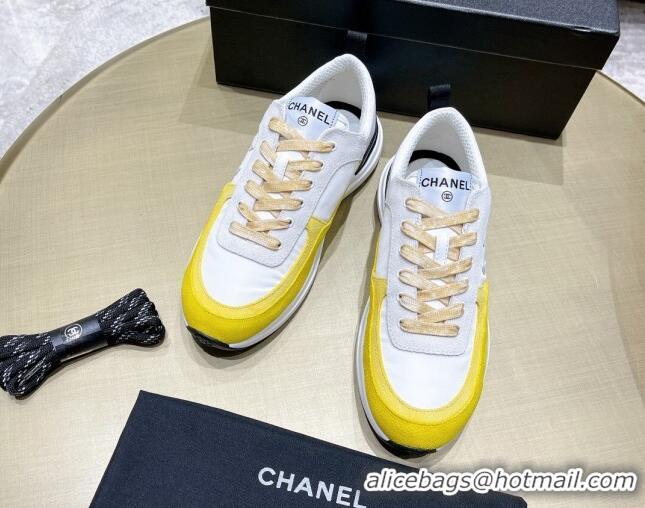 Good Quality Chanel Suede Sneakers 111113 Yellow