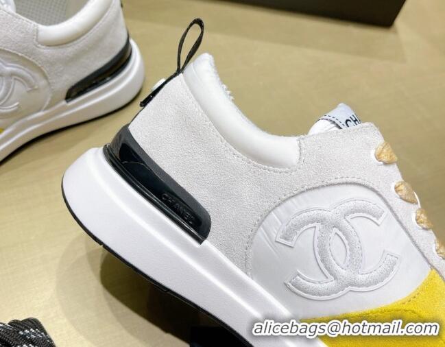 Good Quality Chanel Suede Sneakers 111113 Yellow