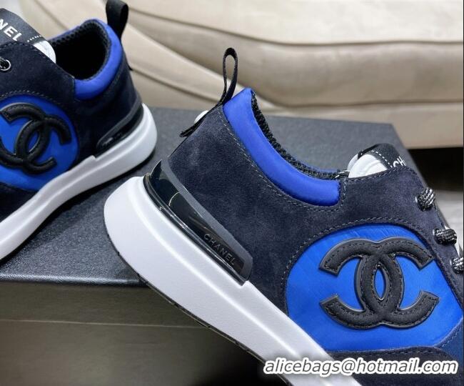 Good Looking Chanel Suede Sneakers 111113  Navy Blue