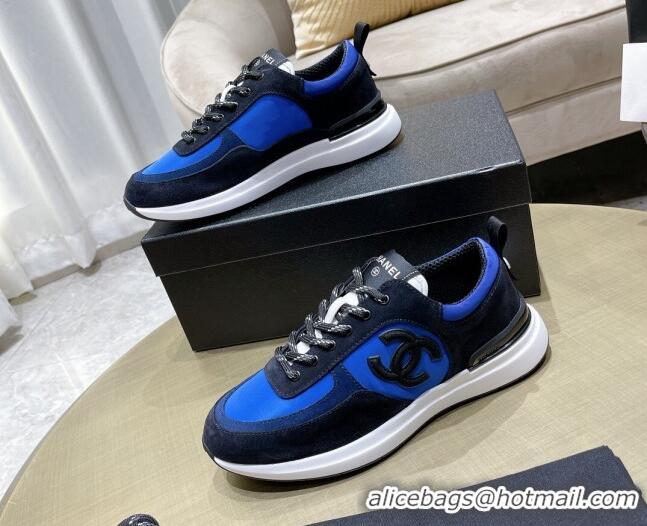 Good Looking Chanel Suede Sneakers 111113  Navy Blue