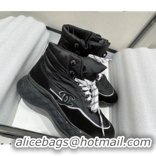 Good Taste Chanel Down High-Top Sneakers 111162 Black