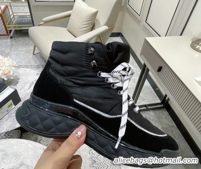 Good Taste Chanel Down High-Top Sneakers 111162 Black