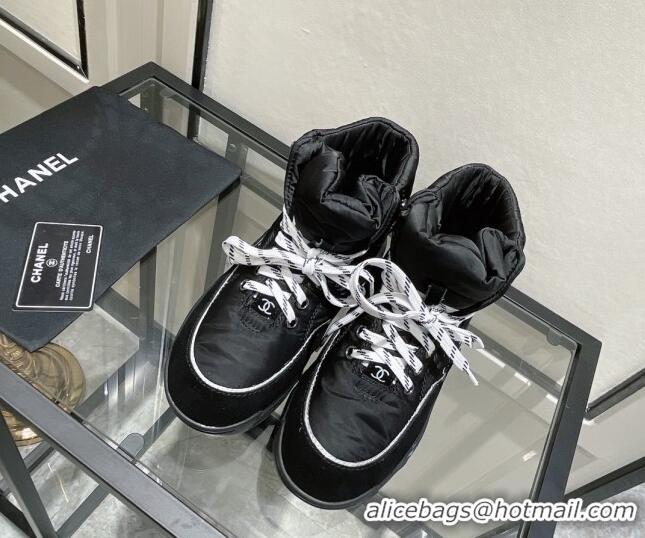 Good Taste Chanel Down High-Top Sneakers 111162 Black