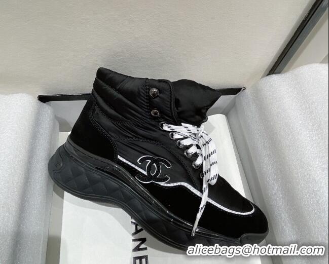 Good Taste Chanel Down High-Top Sneakers 111162 Black