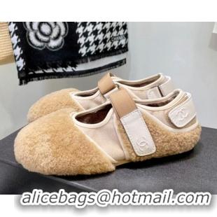 Unique Style Chanel Wool Mary Jane Shoes 111116 Brown