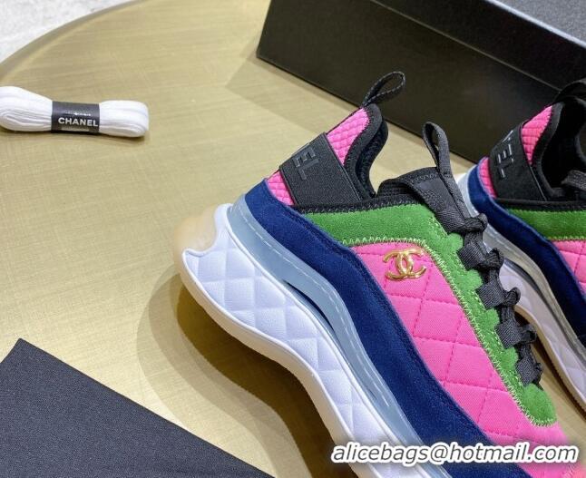 Best Product Chanel Suede Sneakers G38501 Pink/Green