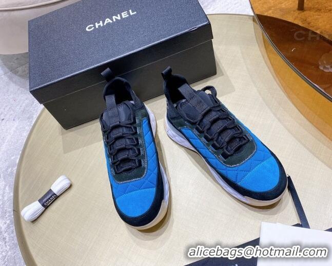 Best Grade Chanel Suede Sneakers G38501 Blue