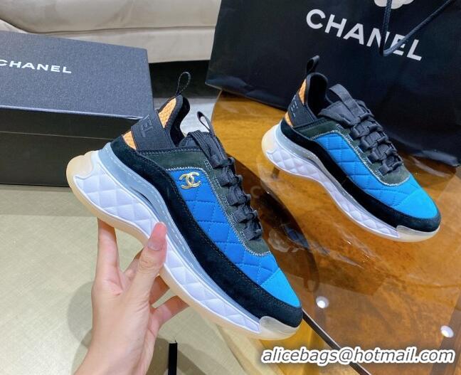 Best Grade Chanel Suede Sneakers G38501 Blue