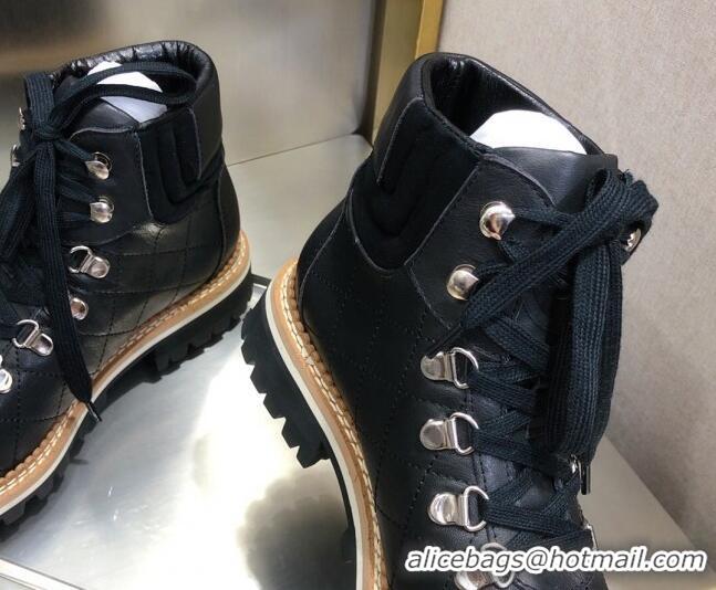 Best Quality Chanel Quilted Lace-ups Ankle Short Boots 3cm 111150 Black