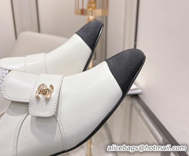 Grade Design Chanel Calfskin CC Buckle Pumps 5cm White 111156