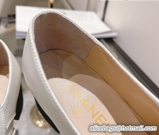 Grade Design Chanel Calfskin CC Buckle Pumps 5cm White 111156