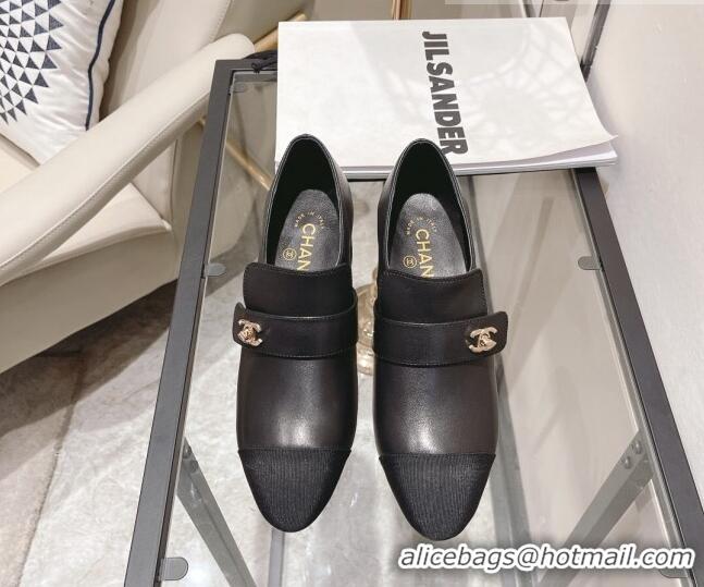 Best Price Chanel Calfskin CC Buckle Pumps 5cm 111156 Black