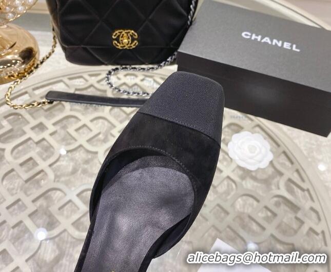 Luxury Chanel Suede Open Shoe/Ballerinas G38256 Black