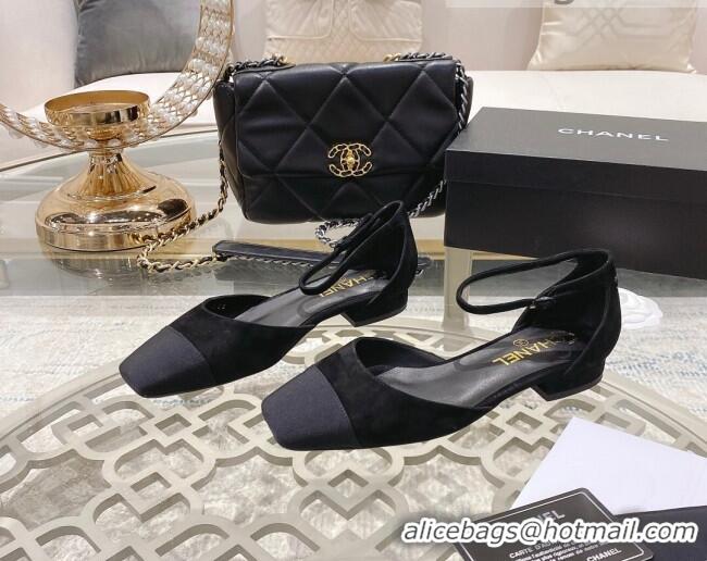 Luxury Chanel Suede Open Shoe/Ballerinas G38256 Black