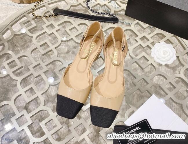 Unique Style Chanel Lambskin Open Shoe/Ballerinas G38256 Beige