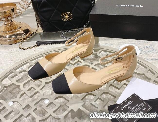 Unique Style Chanel Lambskin Open Shoe/Ballerinas G38256 Beige