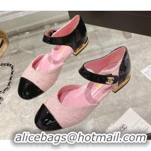 Low Cost Chanel Lambskin CC Buckle Ballerinas G38441 Pink