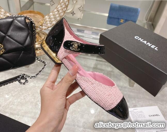 Low Cost Chanel Lambskin CC Buckle Ballerinas G38441 Pink