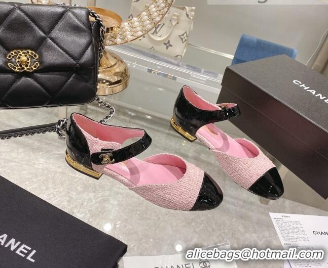 Low Cost Chanel Lambskin CC Buckle Ballerinas G38441 Pink