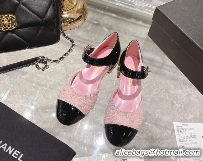 Low Cost Chanel Lambskin CC Buckle Ballerinas G38441 Pink