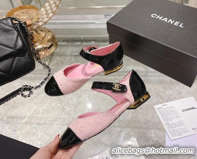 Low Cost Chanel Lambskin CC Buckle Ballerinas G38441 Pink